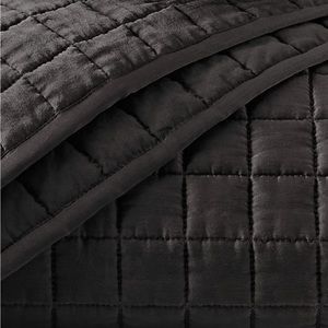 Restoration Hardware Silk Box-Stitch Coverlet, King/Cal King, Greystone